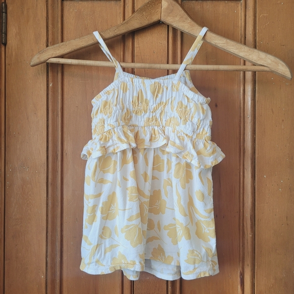 Old Navy Baby Dress gold floral with ruffles size 12-18 months - Picture 2 of 7